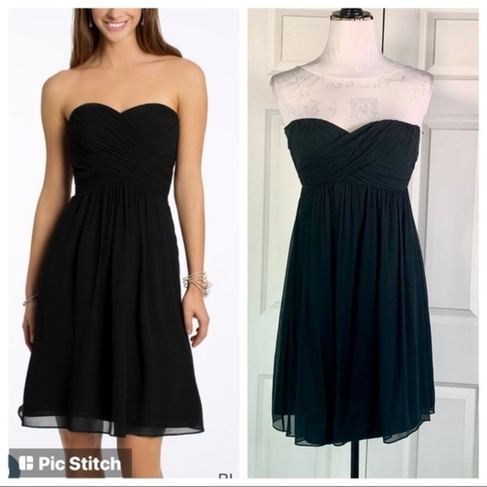 J.Crew Crisscross Silk Chiffon Strapless Dress